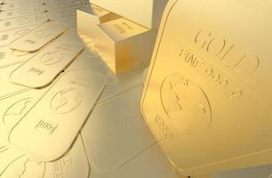 financial concept with gold background 3d illustration rendering photo