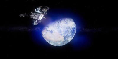 International Space Station Orbiting Earth in Virtual Reality video