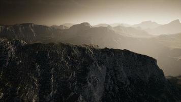 Dramatic sky over steps in a mountain. video