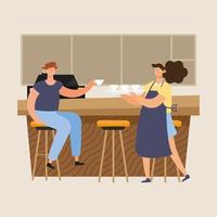 coffee shop bar scene vector