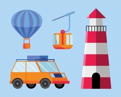 four luxury travel icons vector