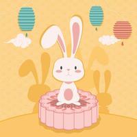 rabbit and lamps vector