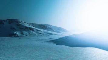 snowed mountains in alaska with fog video