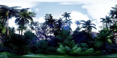 VR360 Camera Moving in a Tropical Jungle Rainforest video