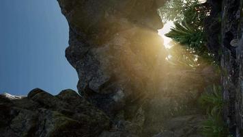 lumière du soleil à l'intérieur de la grotte mystérieuse video