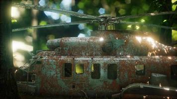 old rusted military helicopter video