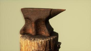 Old rusty anvil from the village forge