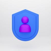 3d cartoon icon shield for mockup template presentation infographic  3d render illustration photo