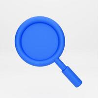 3d cartoon icon magnifying glass for mockup template presentation infographic  3d render illustration photo