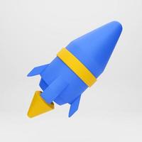 3d cartoon icon rocket for mockup template presentation infographic  3d render illustration photo
