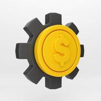 3d cartoon icon coin for mockup template presentation infographic  3d render illustration