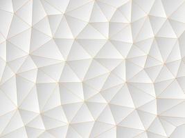 Light Abstract 3D Geometric Background. White Triangles With Gold Lines Free Wallpaper