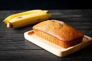 Homemade banana bread sliced photo