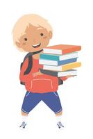 blond student boy character vector