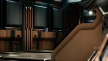 interior futurista de nave espacial de ciencia ficción video