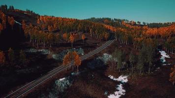 beautiful winter road seen from above video