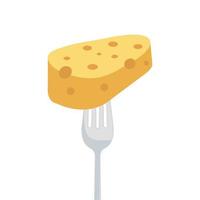 Isolated cheese on fork vector design