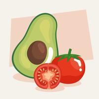 avocado and tomatoes vector design