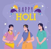 festival indio de happy holi vector