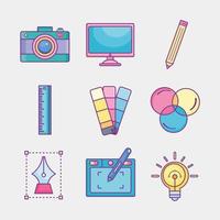 set of tools for designer vector