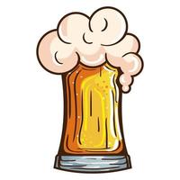 glass cup with foamy beer vector