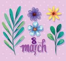 set of icons for march 8 vector