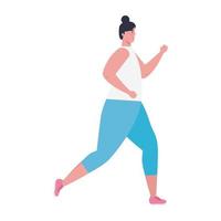 mujer corriendo, mujer en ropa deportiva jogging, atleta femenina sobre fondo blanco vector