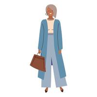 woman wears fashionable clothes vector