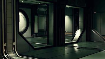 realistischer futuristischer sci-fi-raumschiffkorridor