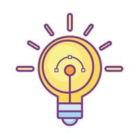 light bulb with shining rays vector