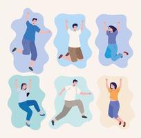 iconos con personas volando gratis vector