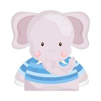 lindo animal elefante vector