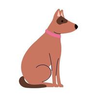 lindo perro mascota, color marrón sobre fondo blanco vector