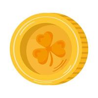 moneda de oro con trébol vector