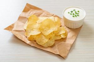 potato chips with sour cream photo