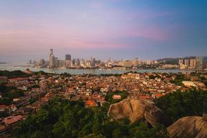 View of urban area, Xiamen from Mount Lit kong giam in gulangyu island photo