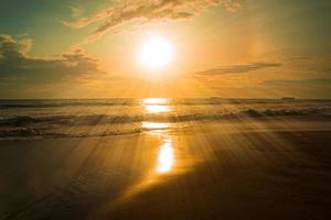 Dramatic sunset in a seaside photo