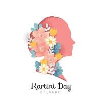 ilustración del día de kartini con estilo de papel cortado vector