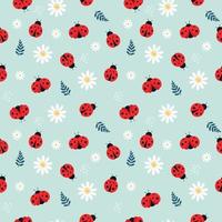 Seamless Ladybug Background vector