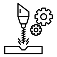 icono de línea de máquina cnc vector