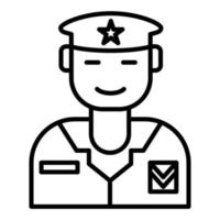 Army Captain Line Icon vector