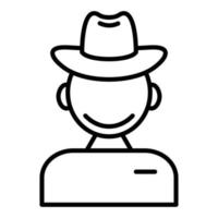 icono de línea de vaquero vector