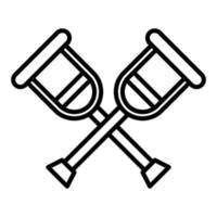 Crutch Line Icon vector