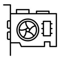 Vga Card Line Icon vector