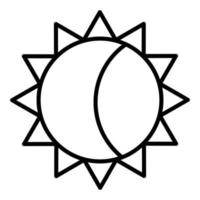 icono de línea de eclipse solar vector