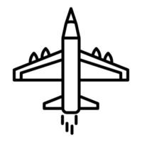 icono de línea de jet del ejército vector