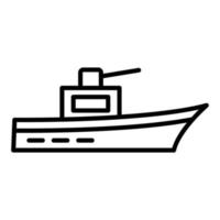 Army Ship Line Icon vector