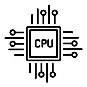 CPU Processor Line Icon vector