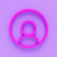 Pink Create account screen icon isolated on pink background. Minimalism concept. 3d illustration 3D render. photo