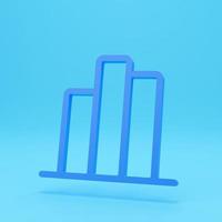 3d render of stat bar icon. Thin linear stat outline icon isolated on colour background. Line stat sign, symbol for web and mobile.3d illustration photo